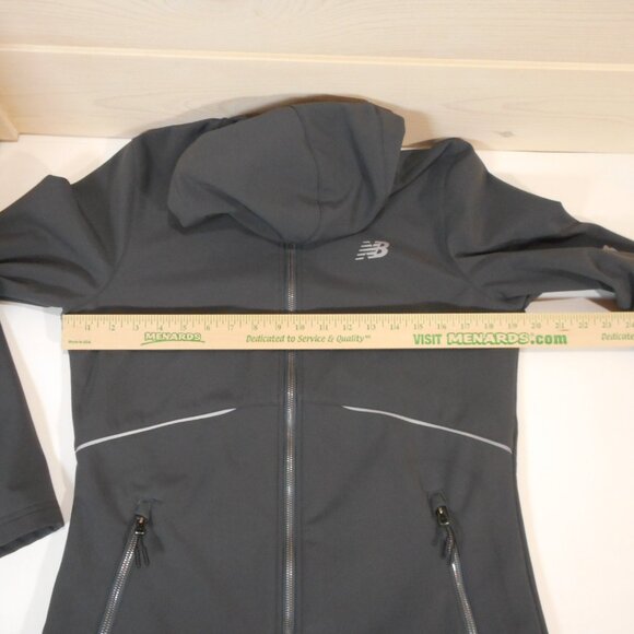 New Balance Women's size M Windbreaker Jacket Fleece Lined Full Zip Pockets Gray - Picture 6 of 13